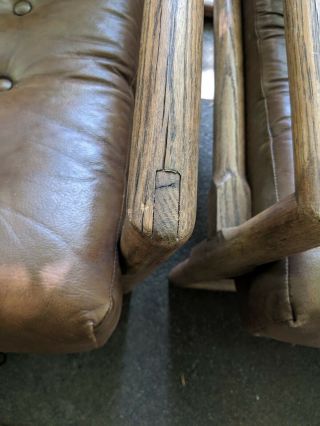 Mid Century Milo Baughman Lounge Chairs Thayer Coggin leather oak 9