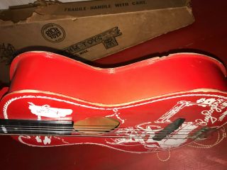 Vintage 1950 ' s Rich Toys Roy Rogers Guitar w/Original Box 6