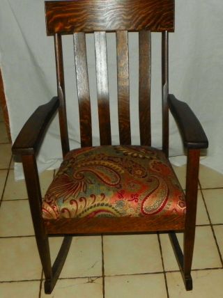 Quartersawn Oak Mission Rocker / Rocking Chair (r249)
