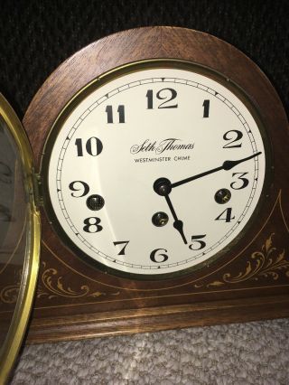 Vintage Seth Thomas Cranston Westminster Chime Mantle Clock 5