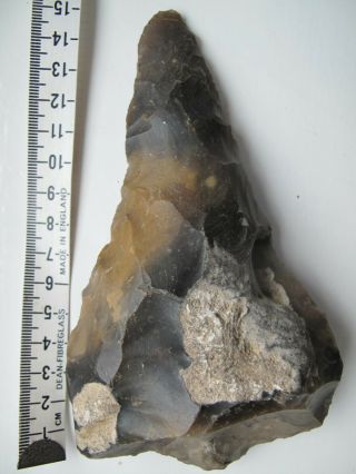 Palaeolithic Flint Hand Axe,  Weighing Approx 0.  325kg Labelled Twydail