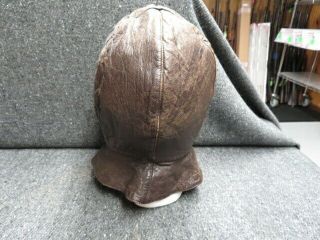 VINTAGE WWI - WWII ERA LEATHER PILOT’S FLIGHT HELMET - - 3