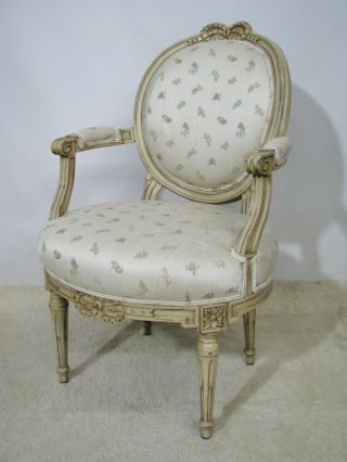 Baker Furniture French Style Louis Xvi Oval Back Open Armchair;