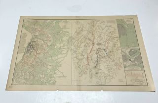 Antique Civil War Map July 1 - 3,  1863 Usa Battlefield Of Gettysburg