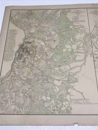 Antique Civil War Map July 1 - 3,  1863 USA Battlefield Of Gettysburg 5