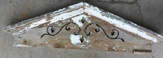 Antique Victorian Salvaged Door Pediment Window Header Chippy Paint Shabby 1860s