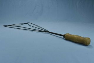 Antique WIRE CARPET RUG BEATER with WOOD HANDLE UNUSUAL DIAMOND DESIGN 07834 4