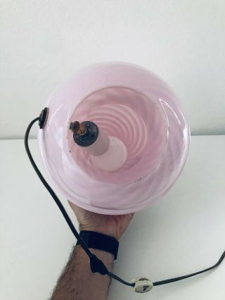 Rare Pink Swirl Murano Verti Venini Glass Mushroom Lamp Vintage Italian 1970’s 10