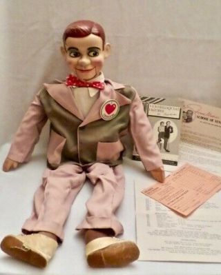 Antique Jerry Mahoney Ventriloquist Dummy By Paul Winchell In Orig.  Box Plus Pap