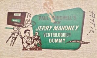 Antique Jerry Mahoney Ventriloquist Dummy by Paul Winchell in Orig.  Box plus Pap 9