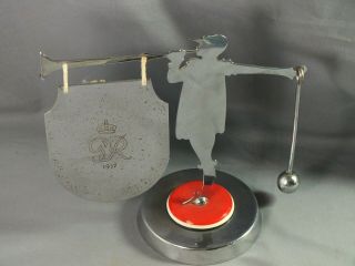 Vintage Art Deco Chrome Dinner Gong - 1937 Coronation King George Vi