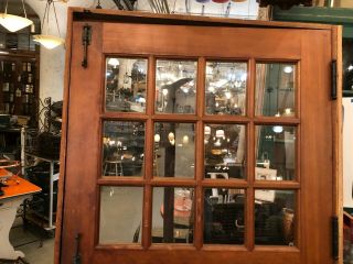 Vintage Architectural Salvaged Large Dutch Door with Windows and Hardware 2