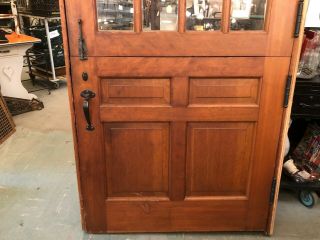 Vintage Architectural Salvaged Large Dutch Door with Windows and Hardware 3