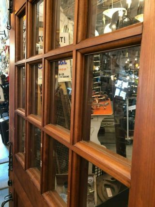 Vintage Architectural Salvaged Large Dutch Door with Windows and Hardware 8