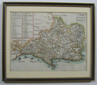 Dorset: Antique Map By Blome & Taylor,  1681 (1715 Edition)