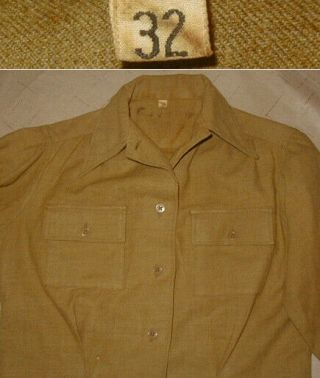 Wwii U.  S.  Army Wac Wool Shirt - 36 " Chest