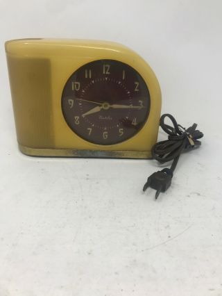 Vintage Westclox Moonbeam Mid Century Deco Alarm Clock Model S5 - J Vgc