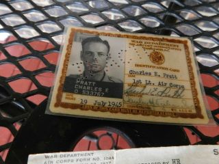 WWII US AIR FORCE PILOTS GROUPING CHARLES PRATT ID ' S PAPERS AND CAP 3