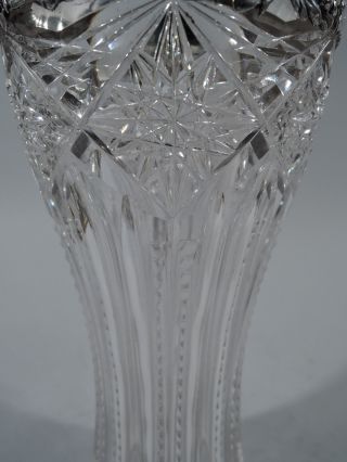 Tiffany Vase Antique - American Brilliant Cut Glass ABC & Sterling Silver 3