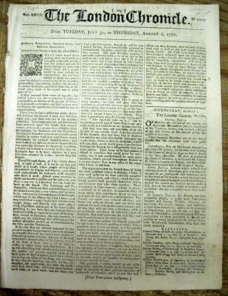 1770 Pre Revolutionary War Newspaper W South Carolina Non - Importation Agreement