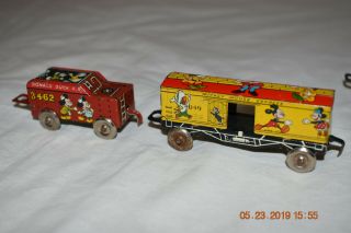 Vintage 1950s Disney Mickey Mouse Express Tin Litho Wind Up Marx Train 3