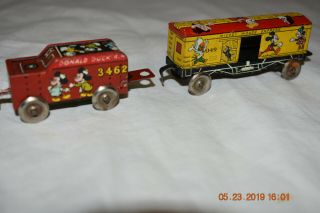 Vintage 1950s Disney Mickey Mouse Express Tin Litho Wind Up Marx Train 6