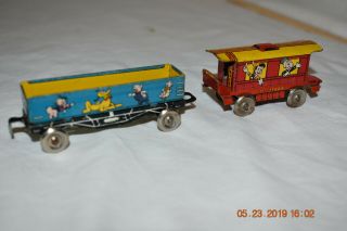 Vintage 1950s Disney Mickey Mouse Express Tin Litho Wind Up Marx Train 7