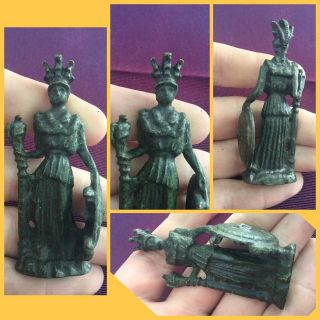 Rare Ancient Roman Bronze Female Goddess Statue,  2nd To 4th Century Ad