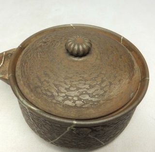G533: Japanese SENCHA teapot of really old ONKO pottery with fantastic repair 2