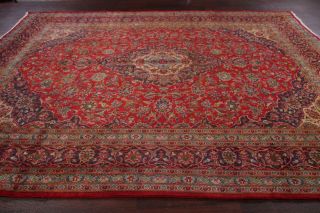 Vintage 8x11 Traditional Floral Persian Area Rug Hand - Knotted Oriental RED Wool 7
