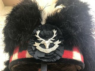 British Canadian Scottish Seaforth Highlanders Officers Five Tail Feather Bonnet 8