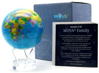 Captivating Mova Colorful Self Rotating Earth Globe And Stand 4.  5 "