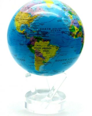 Captivating MOVA Colorful SELF ROTATING EARTH GLOBE and Stand 4.  5 