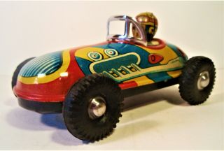 TIN FRICTION 1960 ' S OPEN WHEEL RACER RACE CAR VERY COLORFUL NOMURA T.  N.  JAPAN 5