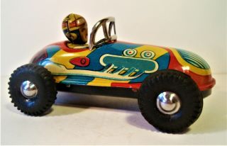 TIN FRICTION 1960 ' S OPEN WHEEL RACER RACE CAR VERY COLORFUL NOMURA T.  N.  JAPAN 6