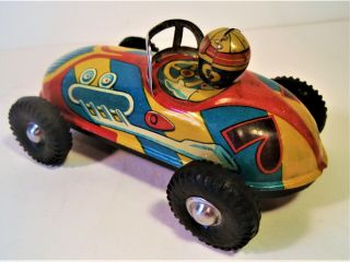 TIN FRICTION 1960 ' S OPEN WHEEL RACER RACE CAR VERY COLORFUL NOMURA T.  N.  JAPAN 9