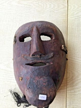 Old Guatemalan Mexican Mayan Dance Mask Hand Carved Folk Art