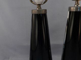 Vintage Pair Mid Century Mod ORREFORS Glass Table Lamps by Carl Fagerlund Signed 5