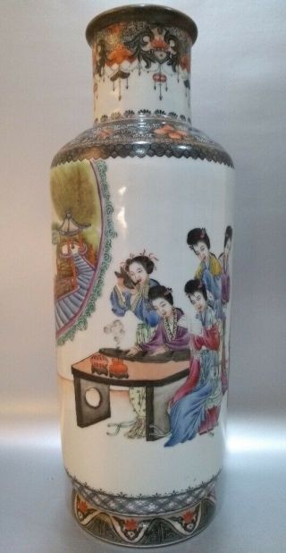 Antique Chinese Republic/proc Porcelain Vase Firsthalf 20thc Qianlong Gold Stamp