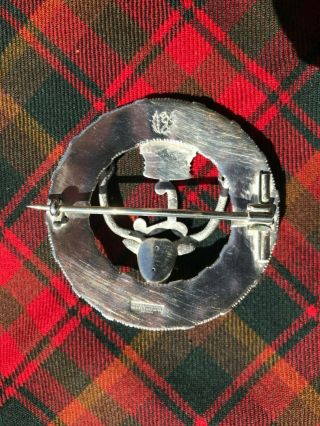 British Seaforth Highlanders Scottish Officers Hallmarked Silver Plaid Brooch 8