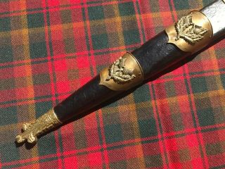 WW1 Era Canadian Scottish Seaforth Highlanders Officers Dirk Set British Army 5