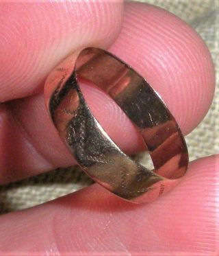 ANTIQUE COLONIAL c.  1750 - 1770 18K GOLD WEDDING BAND RING EARLY ENGRAVING vafo 5