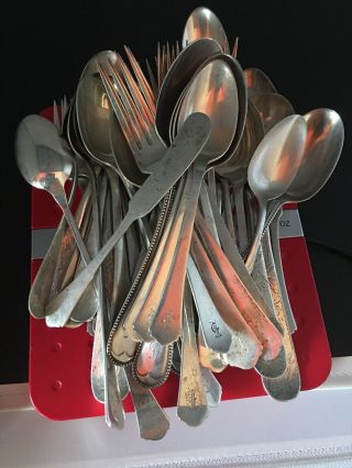 Pile O’ STERLING SILVER FLATWARE SCRAP OR SALVAGE 1,  750 GRAMS,  4 B.  Knives 3