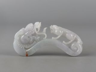 Chinese Exquisite Hand - Carved Dragon Carving Jadeite Jade Statue