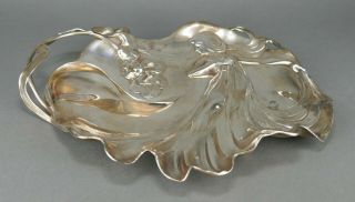 Fine Antique Art Nouveau German Jugendstil WMF Alpaca Silver Lady Tray 8