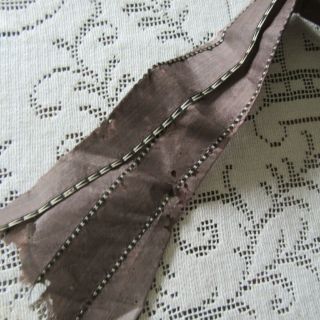 Antique Quilted Winter Bonnet Civil War BLUE CHINTZ fabric Brown Purple POKE 11