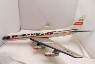 1950s Line Mar Japan Dc - 8 Airline Jet Tin Litho Friction Airplane Rare