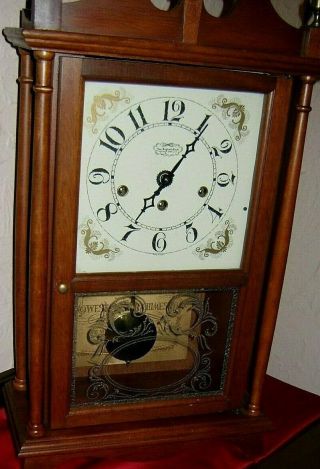Vintage  England Clock Co.   Westminster - Chime Pendulum Shelf Clock