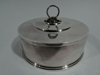 Scandinavian Modern Box - Round Covered - Swedish Sterling Silver - Borgila 1936