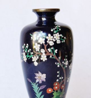 Japanese Meiji - era c1875 Cloisonne Vase Dark Aubergine Antique 2